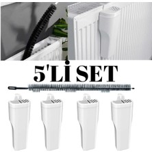 Mikasso 5'li Set 4 Adet Kalorifer Petek Oda Nemlendirici 1 Adet Kalorifer Temizleme Fırçası Seti Beyaz Tr
