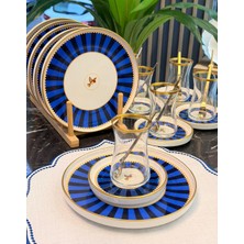Onedekor 18 Parça Modern Piano Blue Bird Pasta Çay Saati Seti