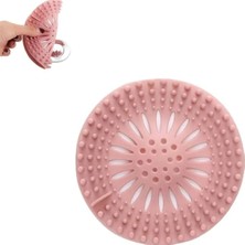 Mikasso 2 Adet Süzgeçli Silikon Lavabo ve Küvet Tıkacı Yuvarlak Süzgeç Banyo Tıpa Pembe Renk M-140 Plastik