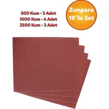 Mikasso Far Temizleme Ince Kalın Kağıt El Su Zımparası Kağıdı Araç Parlatma Set 500-1000-2500 Kum 10 Adet.