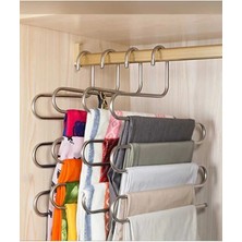 Mikasso Dekoratif Metal Dolap Içi Krom Askı Pantolon Askısı 5 Katlı Çoklu Askılık Metal Metalik Tr