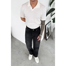 HAFKA Ekru Triko Relaxed Polo Yaka Tişört