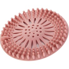 Mikasso Yuvarlak Lavabo ve Küvet Süzgeci, Lavabo Tıkacı Gider Koruyucu Pembe Renk 1 Adet M-140 Silikon