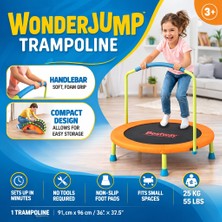 Toyska Mini Çocuk Trambolini – Tutma Kollu Güvenli Zıplama Trambolini 91CM x 96CM