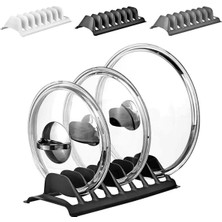 Mikasso 8 Bölmeli Tencere Kapak Tutucu Düzenleyici Tencere Kapağı Standı Kırılmaz 30CM Plastik Çok Renkli