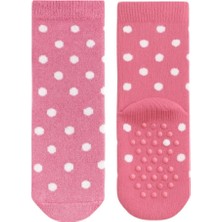 Solde 2'li Aynı Model Kaydırmaz Tabanlı Pembe Puantiyeli Çorap Seti"