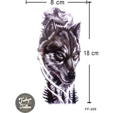 Trakya Tattoo Geçici Dövme 1-2 Hafta Kalıcı Yarım Kol Kurt