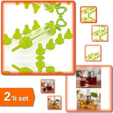 Mikasso Krema Pompası 10 Parça + Çay Süzgeci Büyük Boy Paslanmaz Çelik Demlik - 2li Set Y0L1A5 Plastik