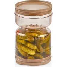 Mikasso Peynir Turşu Zeytin Saklama Kabı 1250 ml Kum Saati Turşu Saklama Kabı Süzgeçli Zeytin Saklama Kabı P