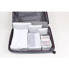 Mikasso Bavul Seyahat Çantası Çanta Içi Düzenleyici Organizer 6 Lı Set - Pamuklu - Beyaz Gri Tr