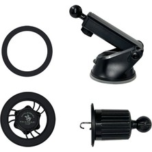 Santa Barbara Polo & Racquet Club Santa Barbara Polo Racquet Club Moses 2in1 Izgara Klipsli ve Vantuzlu Manyetik Magsafe Araç Tutucu - Siyah