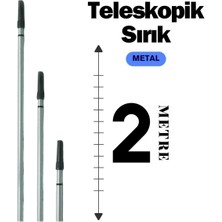 Mikasso Teleskopik Uzatmalı 2 M - Metal Sırık - Fırça / Ayarlanabilir Uzatmalı Sap - 2 Metre - Metal