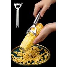 Mikasso Çelik Süt Mısır Rendeleyici Taneleyici Mısır Ayıklama Aleti ve Soyucu CIN783 Gri