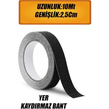 Mikasso Merdiven Zemin Kaydırmaz Bant Yapışkanlı Kaymaz Bant Siyah 2.5 cm x 10 Metre. Siyah