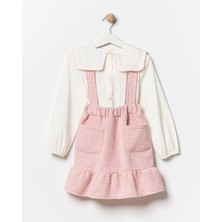 Lily & Co. Pembe Salopet Elbise Gömlek Kız Çocuk Ikili Takım