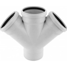 Mikasso Lavabo Gider Çoğaltıcı Çift Çatal Atık Su Borusu Gider Çatalı 50X50X50/45