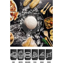 Mikasso Silikon Hamur Açma Matı Ölçülü Isıya Dayanıklı Hamur Yoğurma Matı Renkli Mutfak Pasta Fırın Altlığı