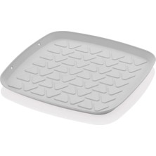 Mikasso Silikon Bulaşık Kurutmalık Buzdolabı Difriz Örtüsü Qlux Çok Amaçlı Kurutmalık L-00785 Silikon Gri