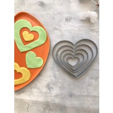 Mikasso 5'li Düz Kalp Hamur Şekillendirici , Kurabiye Kalıbı, Seramik, Polimer Kil - Karışık Renk Pla