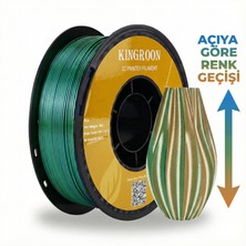 Kingroon Silk Üç Renk (Tri-Color) Pla Filament Mavi-Yeşil-Turuncu High Speed (600MM/S) - Bambu Lab ve K1 Uyumlu - 1.75MM 1 kg