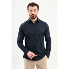 MCR Düz Slim Fit Uzun Kollu Erkek Gömlek