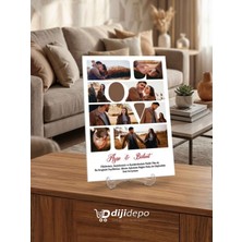 Dijidepo Sevgiliye Özel Fotoğraflı Aşk Temalı Pleksi Tablo 20X30 cm - Uv Baskılı Beyaz Pleksi Anı Panosu ve Standı