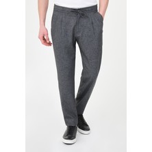 MCR Kırçıllı Slim Fit Pileli Beli Lastikli İpli Erkek Pantolon