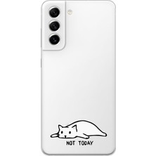 Mobilpad Samsung Galaxy S21 Uyumlu Baskılı Yumuşak Silikon Şeffaf Telefon Kılıfı