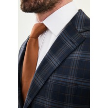 MCR Ekoseli Slim Fit Mono Yaka Kombinli Erkek Takım Elbise