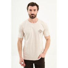 MCR Düz Slim Fit Nakışlı Bisiklet Yaka Erkek T-Shirt