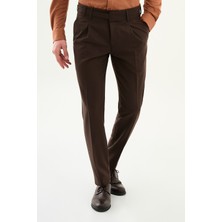 MCR Düz Slim Fit Pileli Yandan Düğmeli Erkek Pantolon