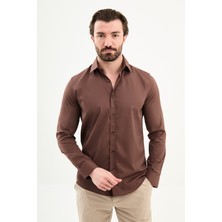 MCR Düz Slim Fit Uzun Kollu Erkek Gömlek