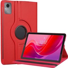 Najmaddin Lenovo Tab M11 TB330FU 360 Tablet Deri Kılıf - Kırmızı