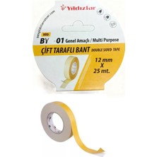 Glanart Çift Taraflı Köpükksüz Şeffaf  Filmik Bant 12MMX 5mt 1 Adet