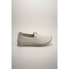 Modayak Ata Krem Hakiki Deri Ortopedik  Günlük Kadın Ayakkabı & Babet