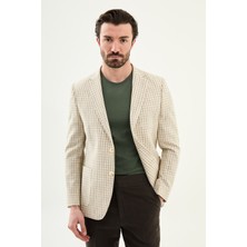 MCR Kareli Slim Fit Mono Yaka Torba Cep Erkek Ceket