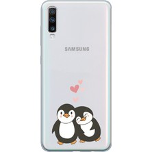 Mobilpad Samsung Galaxy A70 Uyumlu Baskılı Yumuşak Silikon Şeffaf Telefon Kılıfı