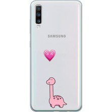 Mobilpad Samsung Galaxy A70 Uyumlu Baskılı Yumuşak Silikon Şeffaf Telefon Kılıfı
