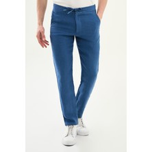 MCR Düz Slim Fit İpli Beli Lastikli %100 Keten Erkek Pantolon
