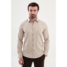 MCR Düz Slim Fit Cepli Uzun Kollu Erkek Gömlek