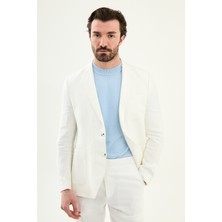 MCR Düz Slim Fit Mono Yaka Torba Cep %100 Keten Erkek Ceket