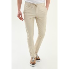 MCR Desenli Super Slim Fit Beli Lastikli İpli Erkek Pantolon