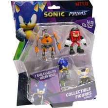 Toyfest Sonic Prime 5 Li Figür Set - Sonic + Eggforcer + Renegade Knucks + Rebel Rouge + Sürpriz 6.5 cm