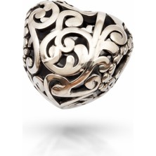 Defne Silver Desenli Kalp Charm