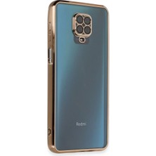 Najmaddin Xiaomi Redmi Note 9 Pro Kılıf Razer Lensli Silikon - Gold