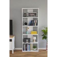 Alpa Ev Mobilya 6 Raflı 150 CM Salon Rafı Çok Amaçlı Düzenleyici Modern Kitaplık | Ofis Dolabı Organizer