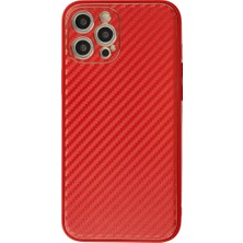 Najmaddin Iphone 12 Pro Max Kılıf Coco Karbon Silikon - Kırmızı