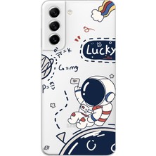 Mobilpad Samsung Galaxy S21 Uyumlu Baskılı Yumuşak Silikon Şeffaf Telefon Kılıfı