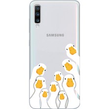 Mobilpad Samsung Galaxy A70 Uyumlu Baskılı Yumuşak Silikon Şeffaf Telefon Kılıfı