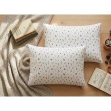 Taç Zorluteks Botanik Desenli Flanel Kumaş Pamuk 2'li Yastık Kılıfı 50X70 cm